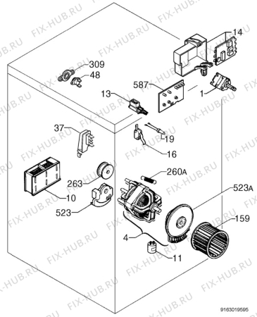 Взрыв-схема комплектующей Privileg 477688_21203 - Схема узла Electrical equipment 268